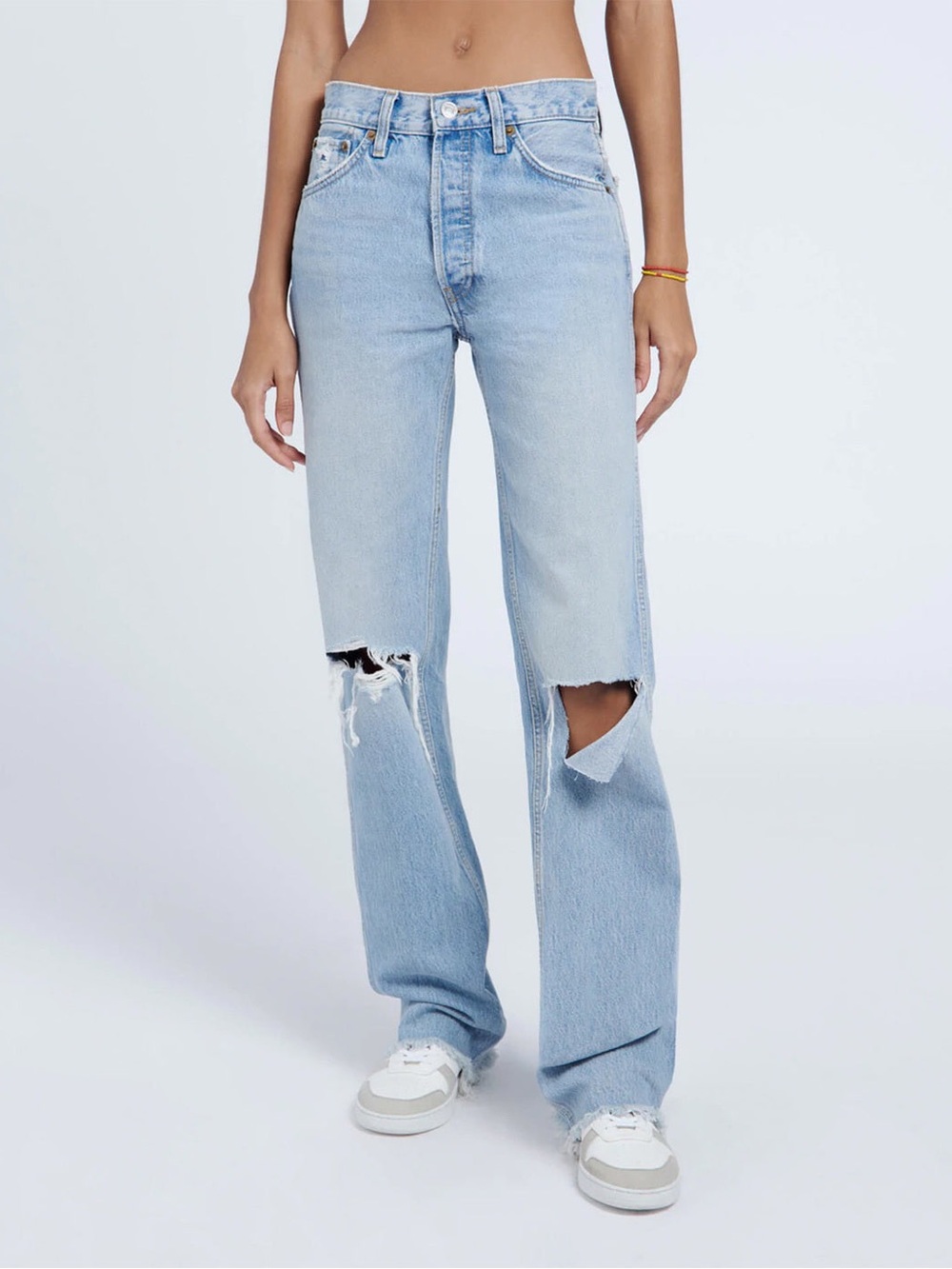 $298 Re/Done 90s High-Rise Loose Straight Jeans- Breezy Indigo Wash